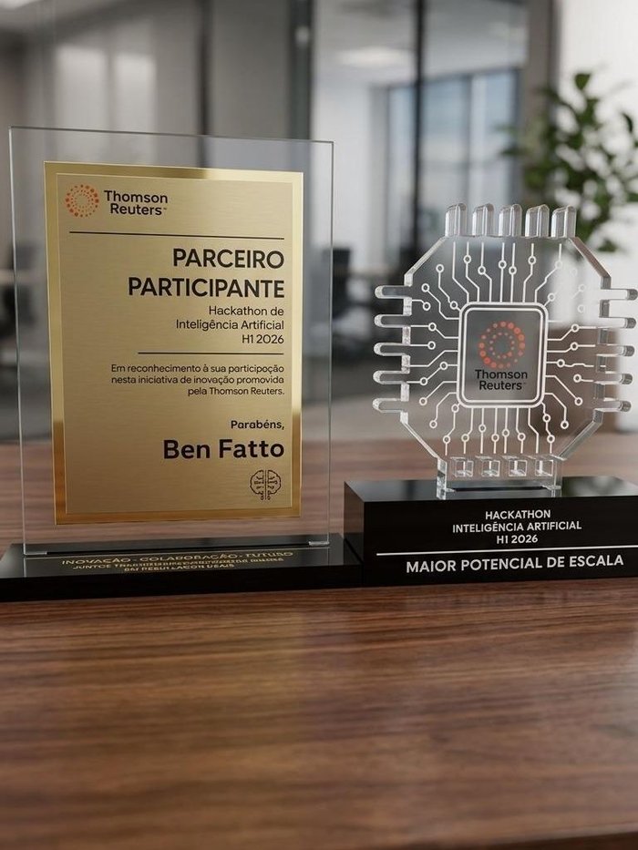 Troféus do Hackathon de Inteligência Artificial da Thomson Reuters — Solução de IA com Maior Potencial de Escala